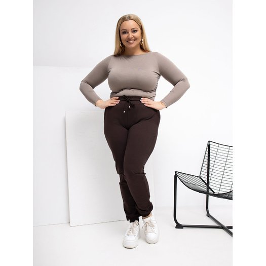 Spodnie dresowe-RV-DR-6301.88-ciemny brązowy