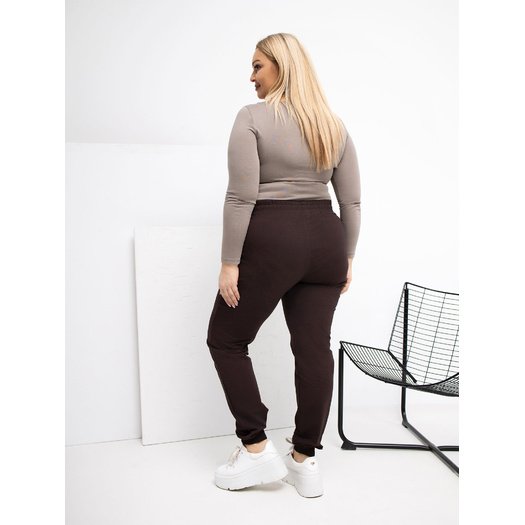 Spodnie dresowe-RV-DR-6301.88-ciemny brązowy 1
