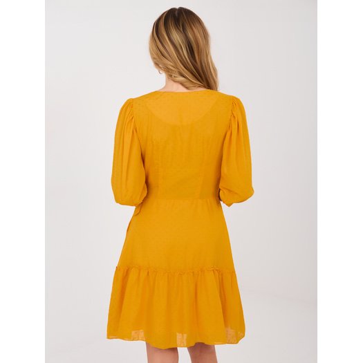 Sukienka-LK-SK-508027.34P-ciemny ż&oacute;łty 3