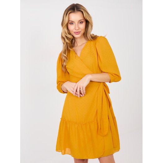 Sukienka-LK-SK-508027.34P-ciemny ż&oacute;łty