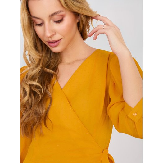 Sukienka-LK-SK-508027.34P-ciemny ż&oacute;łty 2
