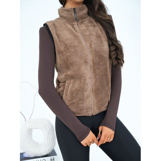 Kamizelka-CS-KZ-BT1031.00-ciemny bezowy 1