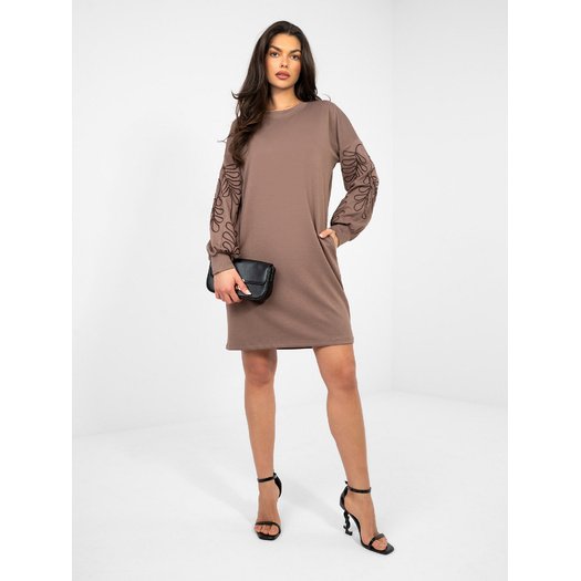 Sukienka-RV-SK-A1064.09-ciemny bezowy
