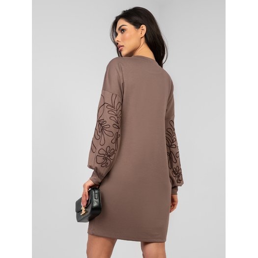 Sukienka-RV-SK-A1064.09-ciemny bezowy 7