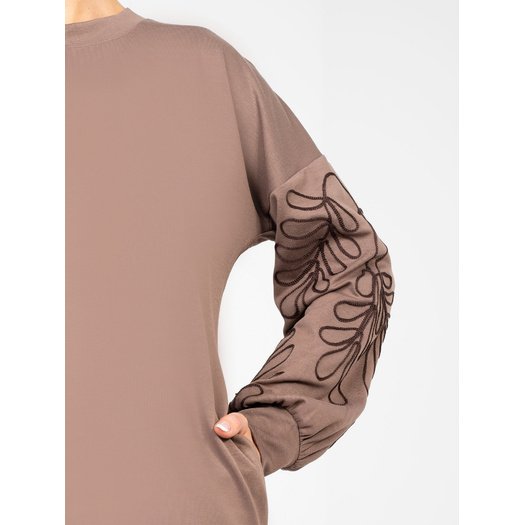 Sukienka-RV-SK-A1064.09-ciemny bezowy 2