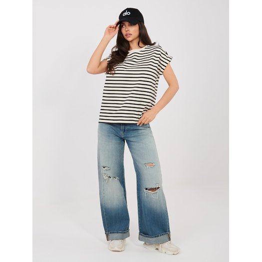 T-shirt-D12127M02858A-jasny beżowy 4