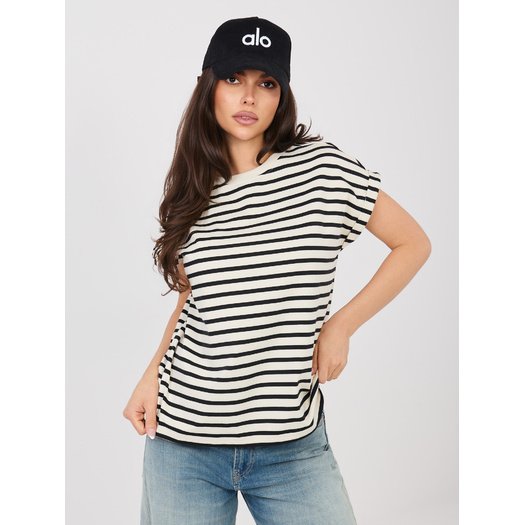 T-shirt-D12127M02858A-jasny beżowy