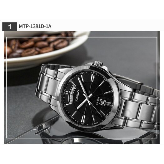 CASIO MEN S WATCH MTP-1381D-1AVDF (zd076a) + BOX