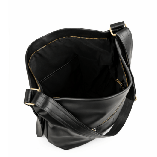 Leather Shopper Hobo Bag Solier FL46 Seline &ndash; Black 5