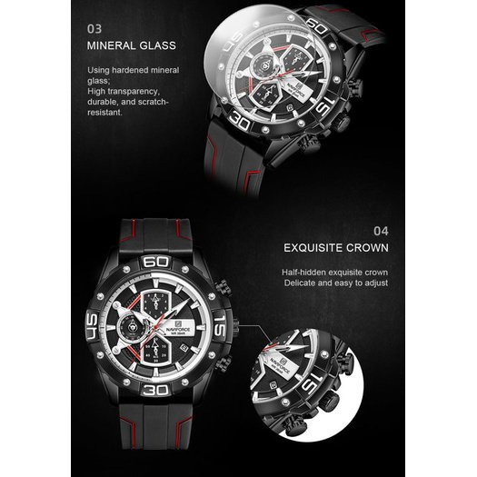 ZEGAREK MĘSKI NAVIFORCE NF8018T - CHRONOGRAF (zn123b) + BOX