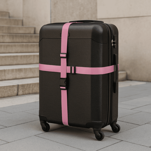 Security luggage strap set for suitcase SA50 pink