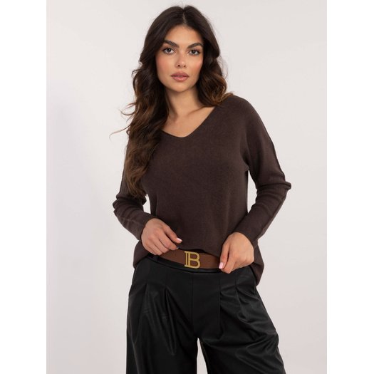 Sweter-IT-SW-0810.08P-ciemny brązowy