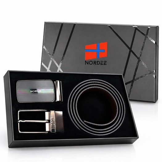 Dovanų rinkinys vyrams diržas ir dvi sagtys Nordee SDK-003
