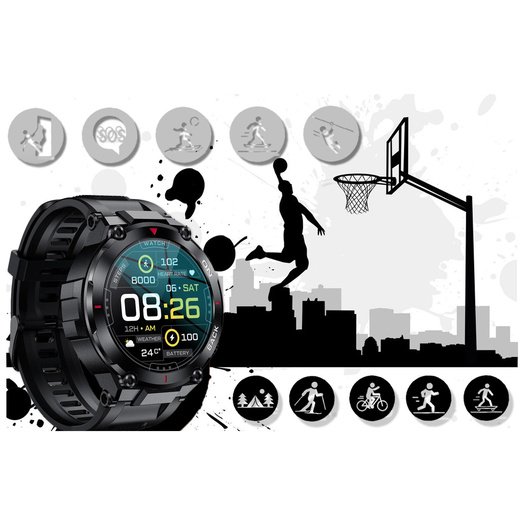 Išmanusis laikrodis vyrams GRAVITY GT8-1 - z GPS (sg017a)