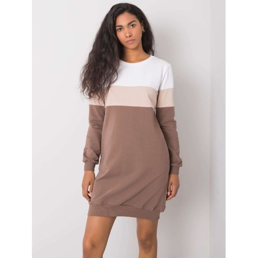 Sukienka-RV-SK-5869.04-ciemny brązowy 1