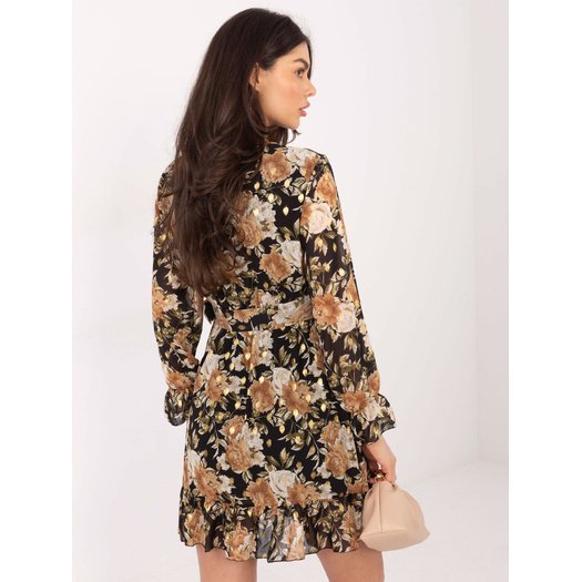 Suknelė-DHJ-SK-12220-2.14P-juoda-smėlio spalvos 3