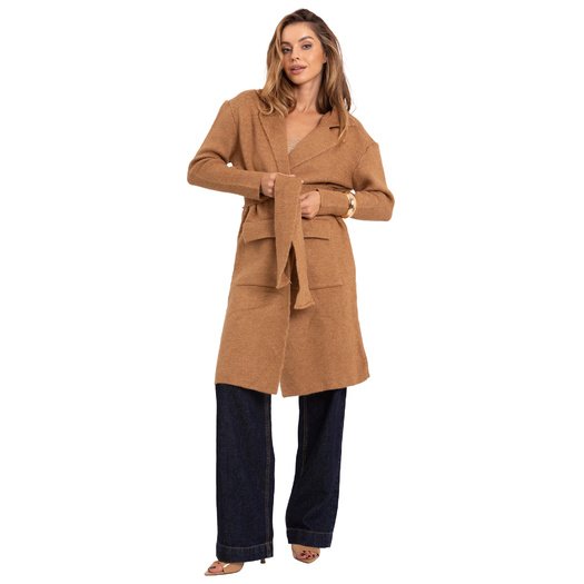 Women's cardigan RUE PARIS LC-SW-844.33X, camel