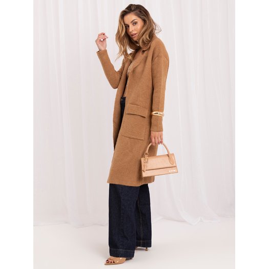 Women's cardigan RUE PARIS LC-SW-844.33X, camel