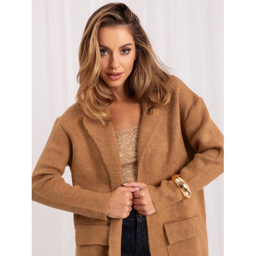 Women's cardigan RUE PARIS LC-SW-844.33X, camel