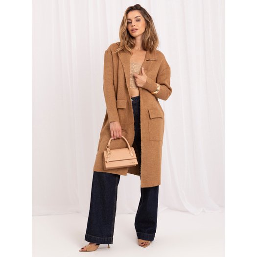 Women's cardigan RUE PARIS LC-SW-844.33X, camel