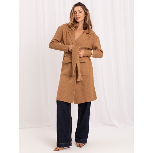 Women's cardigan RUE PARIS LC-SW-844.33X, camel