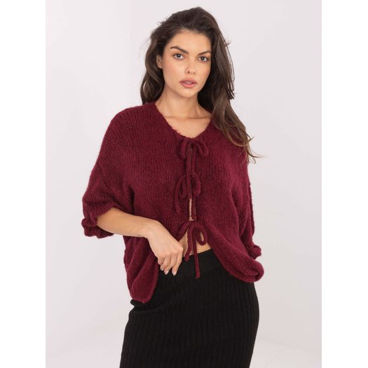 Sweter-MI-SW-2911.91-bordowy 1