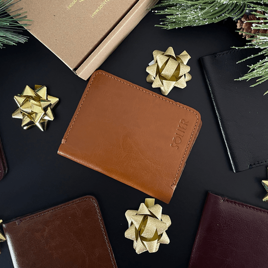 Slim leather men's wallet SOLIER SW11 SLIM BROWN 1
