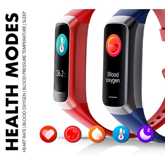SMARTBAND DAMSKI Rubicon RNCF05 - TERMOMETR, PULSOKSYMETR (sr044e)