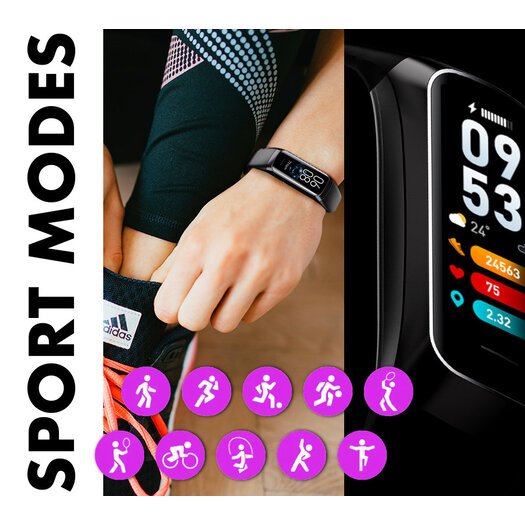 SMARTBAND DAMSKI Rubicon RNCF05 - TERMOMETR, PULSOKSYMETR (sr044e)