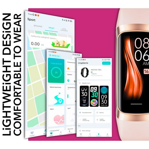 SMARTBAND DAMSKI Rubicon RNCF05 - TERMOMETR, PULSOKSYMETR (sr044e)