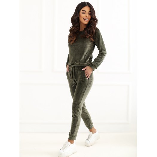 Veliūrinis treningas moterims  RV-KMPL-6083.05-khaki 1