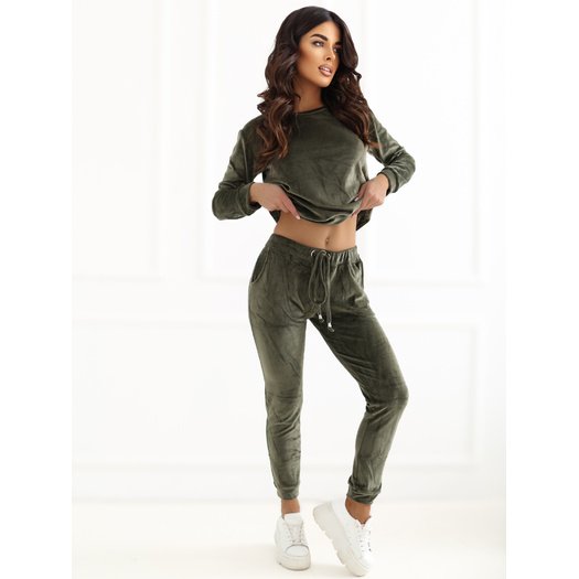 Veliūrinis treningas moterims  RV-KMPL-6083.05-khaki 9
