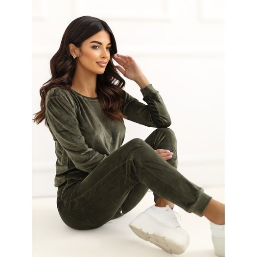 Veliūrinis treningas moterims  RV-KMPL-6083.05-khaki 5
