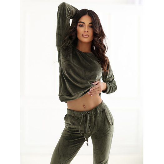 Veliūrinis treningas moterims  RV-KMPL-6083.05-khaki 7