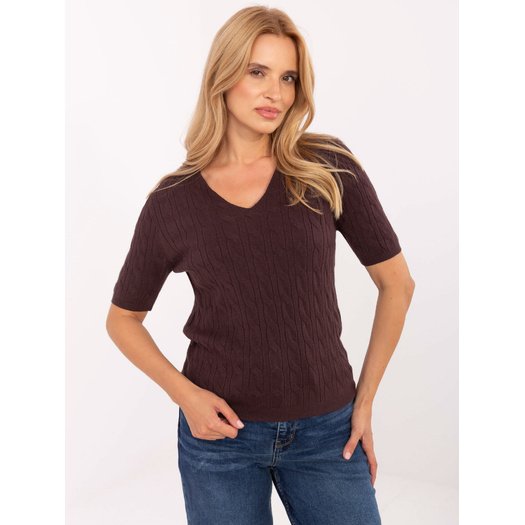 Sweter-PM-SW-B-615.18-ciemny brązowy