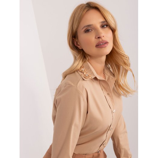 Marškiniai-LK-KS-509574.71-tamsiai smėlio spalvos