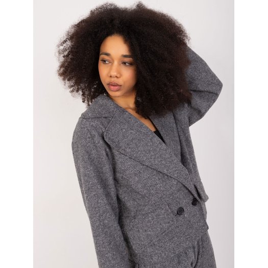 Švarkas moterims LK-MA-509562-2,14X-pilka-juoda