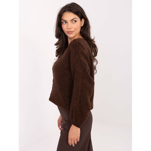 Sweter-MI-SW-0309.89-ciemny brązowy 3