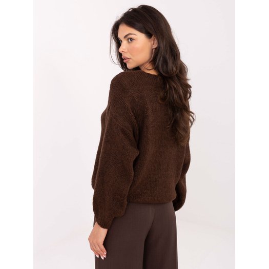 Sweter-MI-SW-0309.89-ciemny brązowy 1