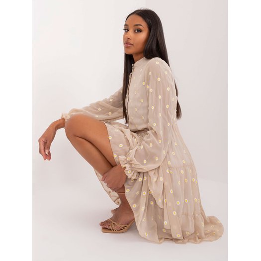 Suknelė-LK-SK-509577.71-smėlio spalvos 3