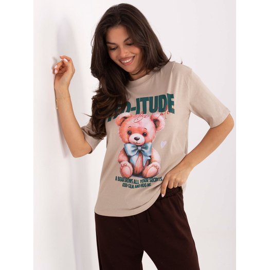 T-shirt-D12083AI02799A-beżowy 2