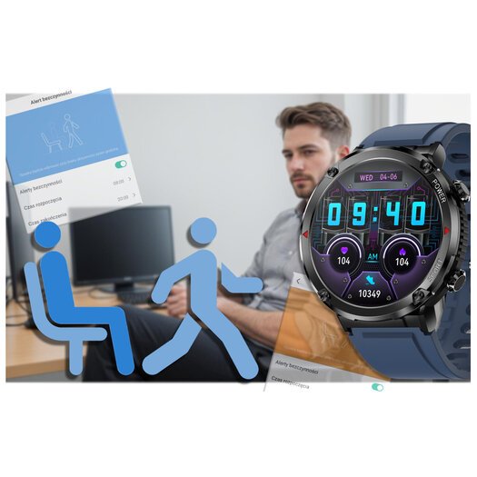 SMARTWATCH MĘSKI GRAVITY GT21-5 - BLUETOOTH CALL, DODATKOWY PASEK (sg025e)