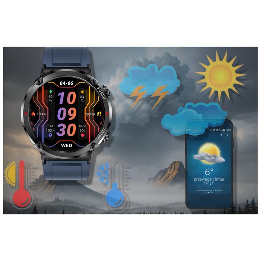 SMARTWATCH MĘSKI GRAVITY GT21-5 - BLUETOOTH CALL, DODATKOWY PASEK (sg025e)