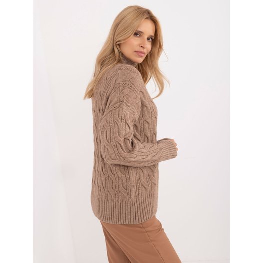 Megztinis-AT-SW-23445.00-tamsiai smėlio spalvos