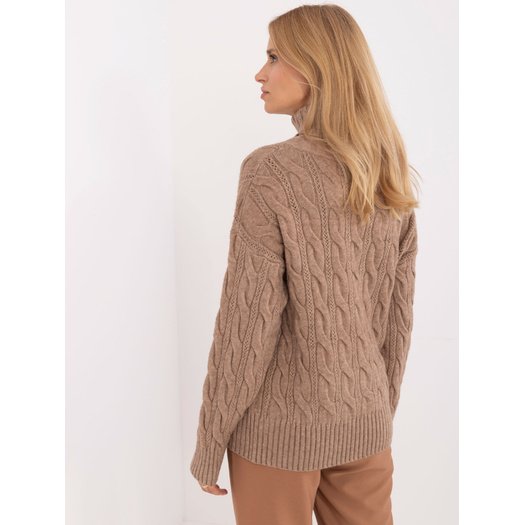 Megztinis-AT-SW-23445.00-tamsiai smėlio spalvos