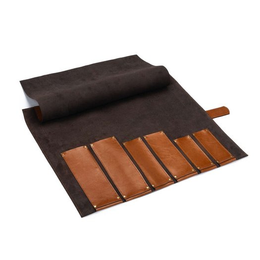 Leather roll-up knife case Solier SA44