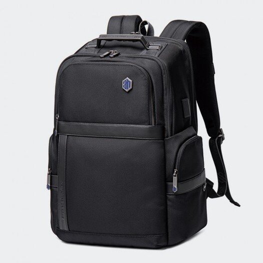 Arctic Hunter B00443 Smart Business Travel BackPack With Three Compartments And USB Charging Port - Black