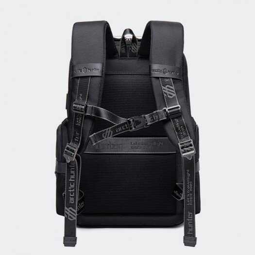 Arctic Hunter B00443 Smart Business Travel BackPack With Three Compartments And USB Charging Port - Black
