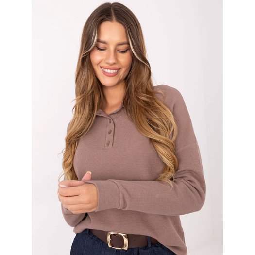 Bluzka-LK-BZ-510126.00-ciemny bezowy 1