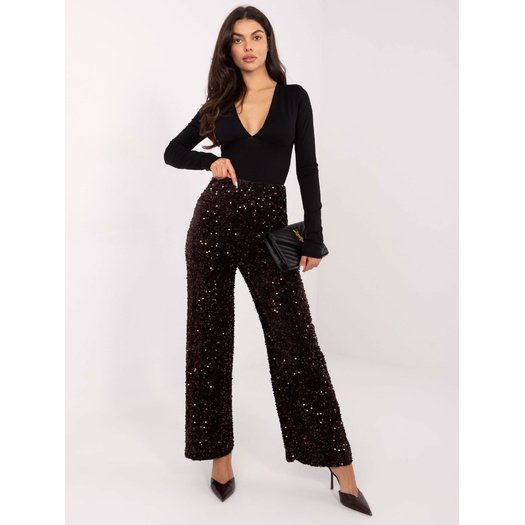 Spodnie-MI-SP-4323C.28 -ciemny brązowy 2